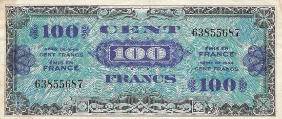 100 Francs 1944 p118a